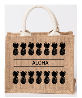 Jute Bag - Black Pineapple